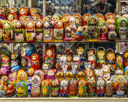 Matryushka Dolls in a shop in a St Peterburg (Russia) shop