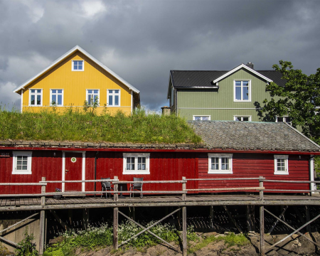 Typical houses on Lofoten Islands